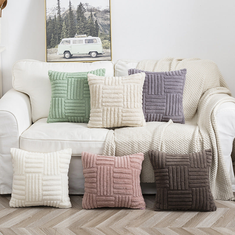 White Flannel Square Cushion