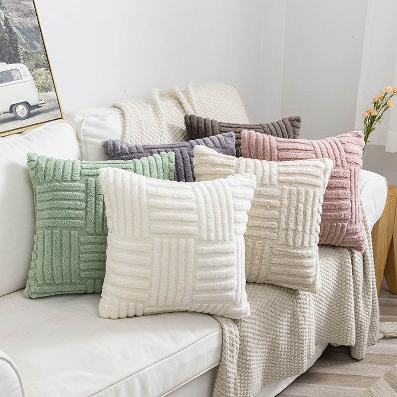White Flannel Square Cushion