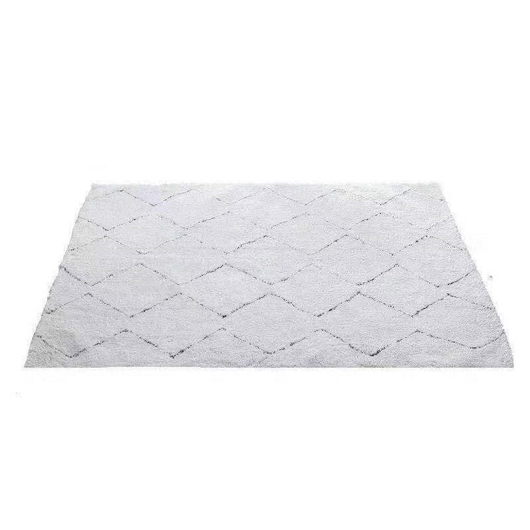 Black White/Plaid/Imitation Cashmere/Cotton Carpet