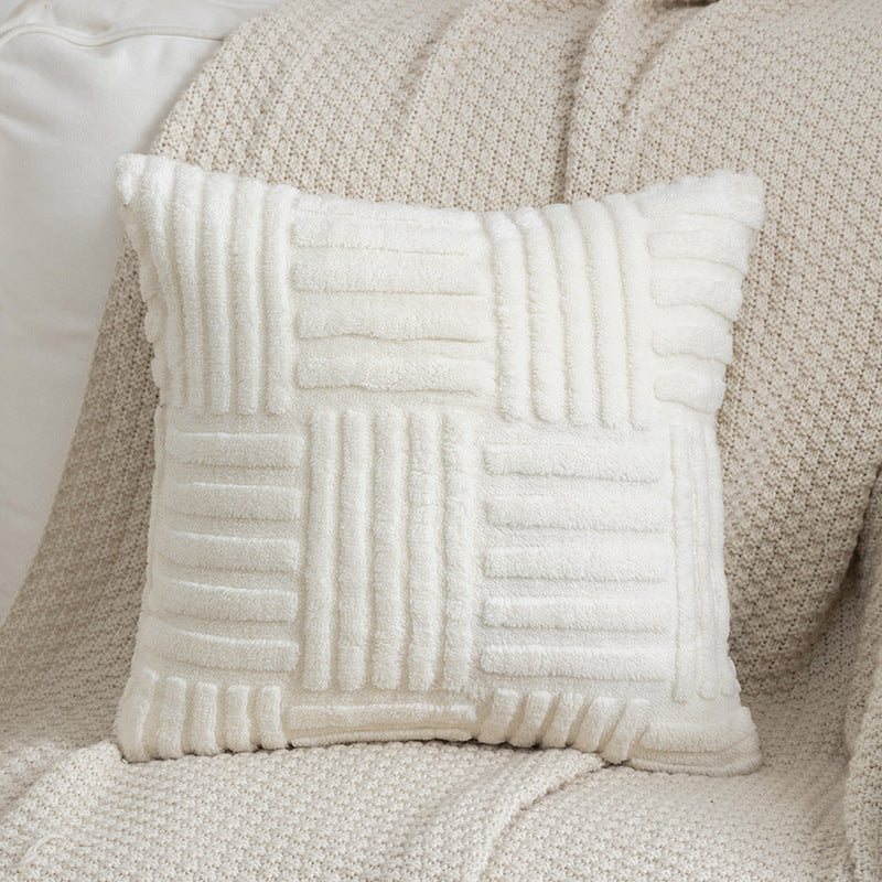 White Flannel Square Cushion