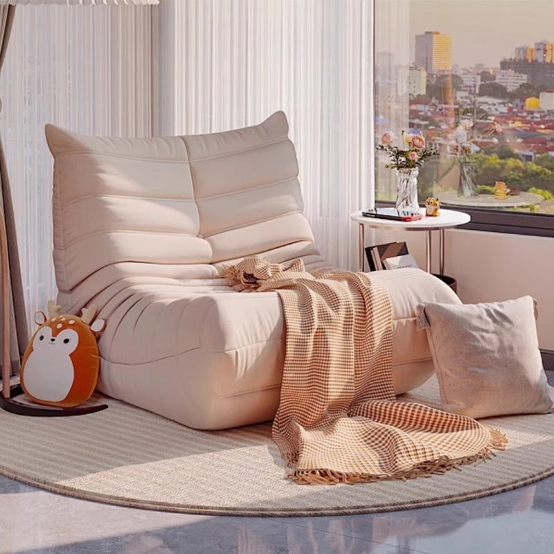 White Tech Fabric Caterpillar Leisure Chair