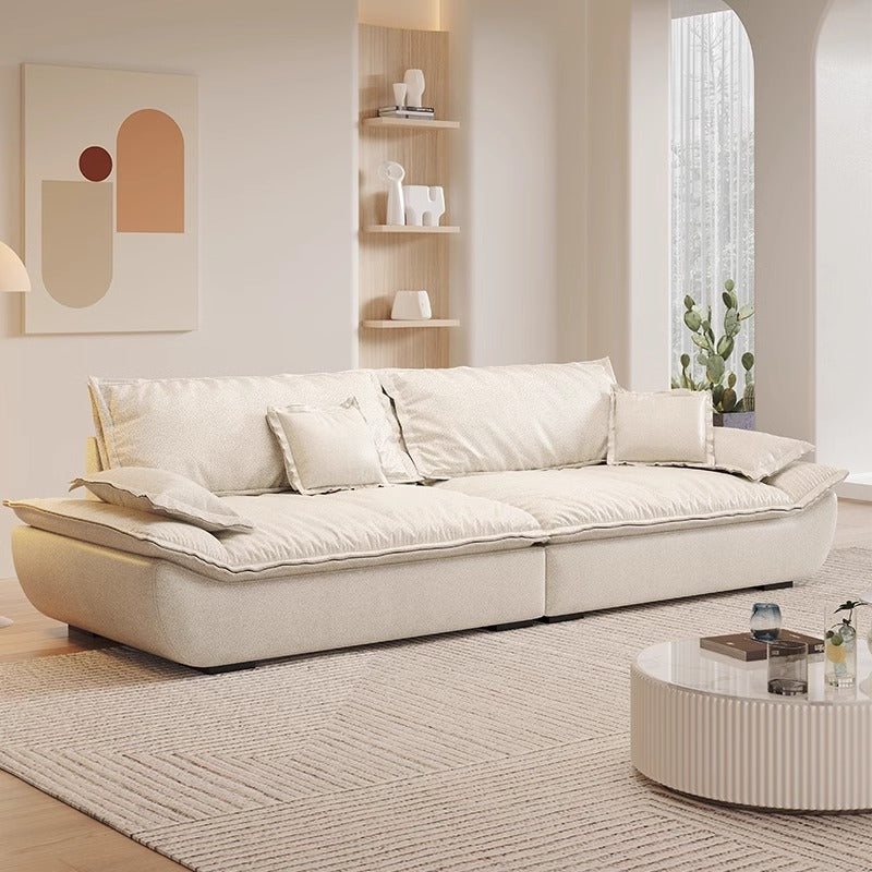 Off-White /Grey Matte Fabric Sailboat Sofa