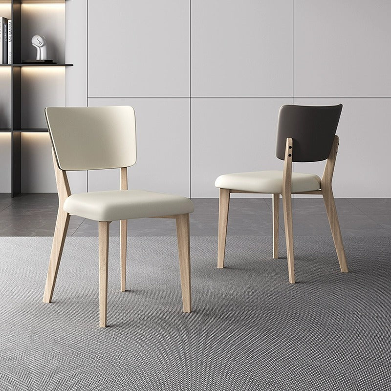 Pre Sale Light Wood Beige PU Cushion Apple Chair