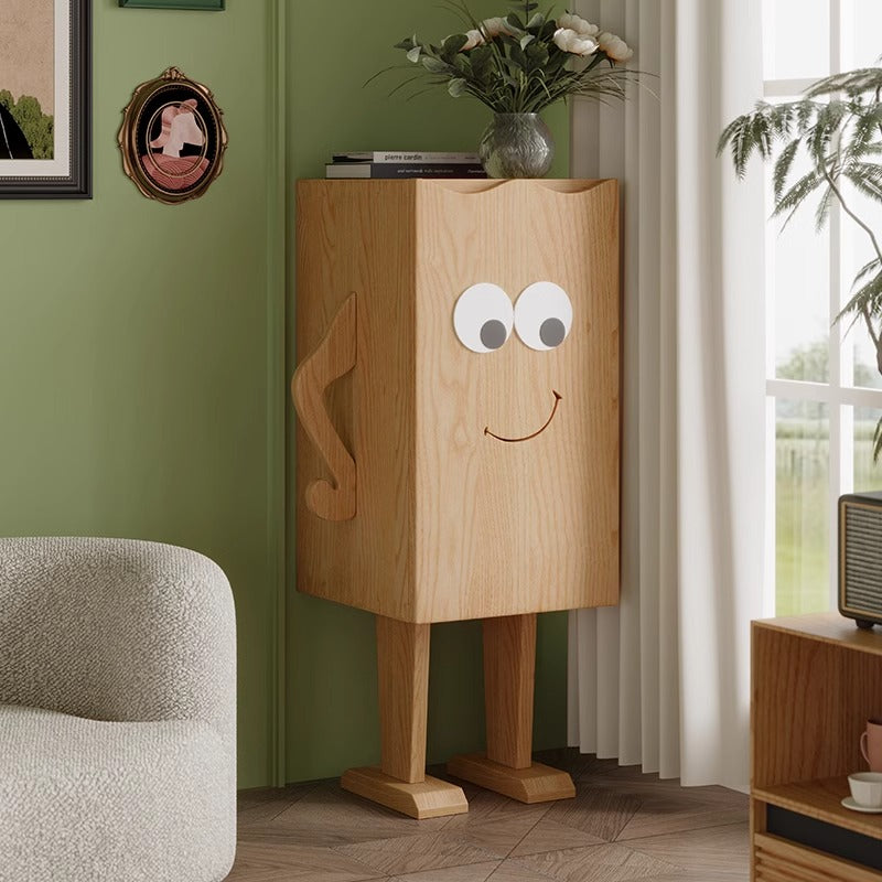 Natural Wood-colored Creative Robot Storage Cabinet