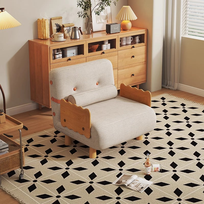 White/Wooden Frame/Lounge Chair