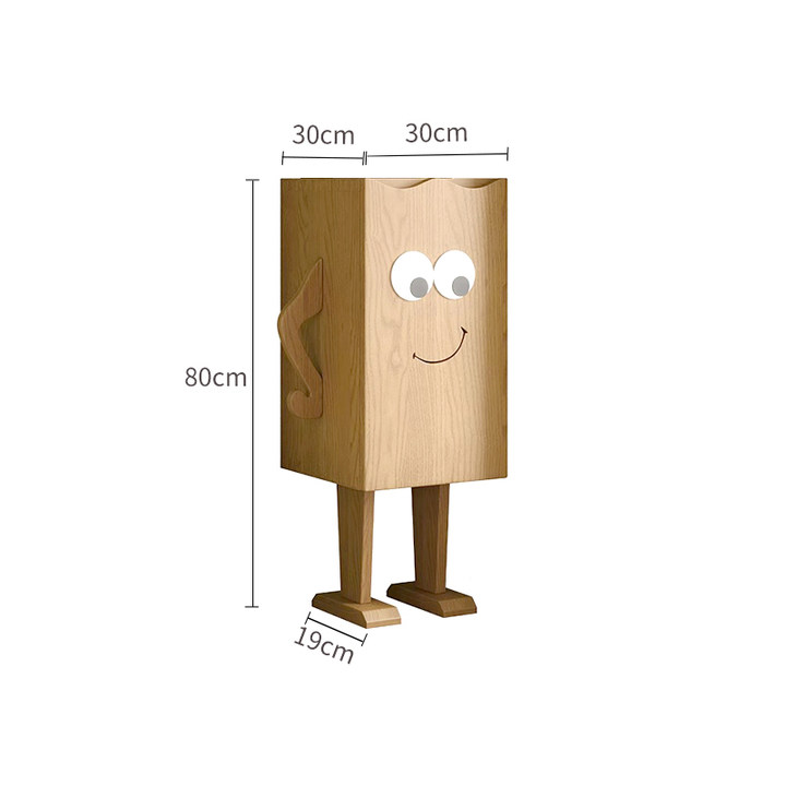 Natural Wood-colored Creative Robot Storage Cabinet