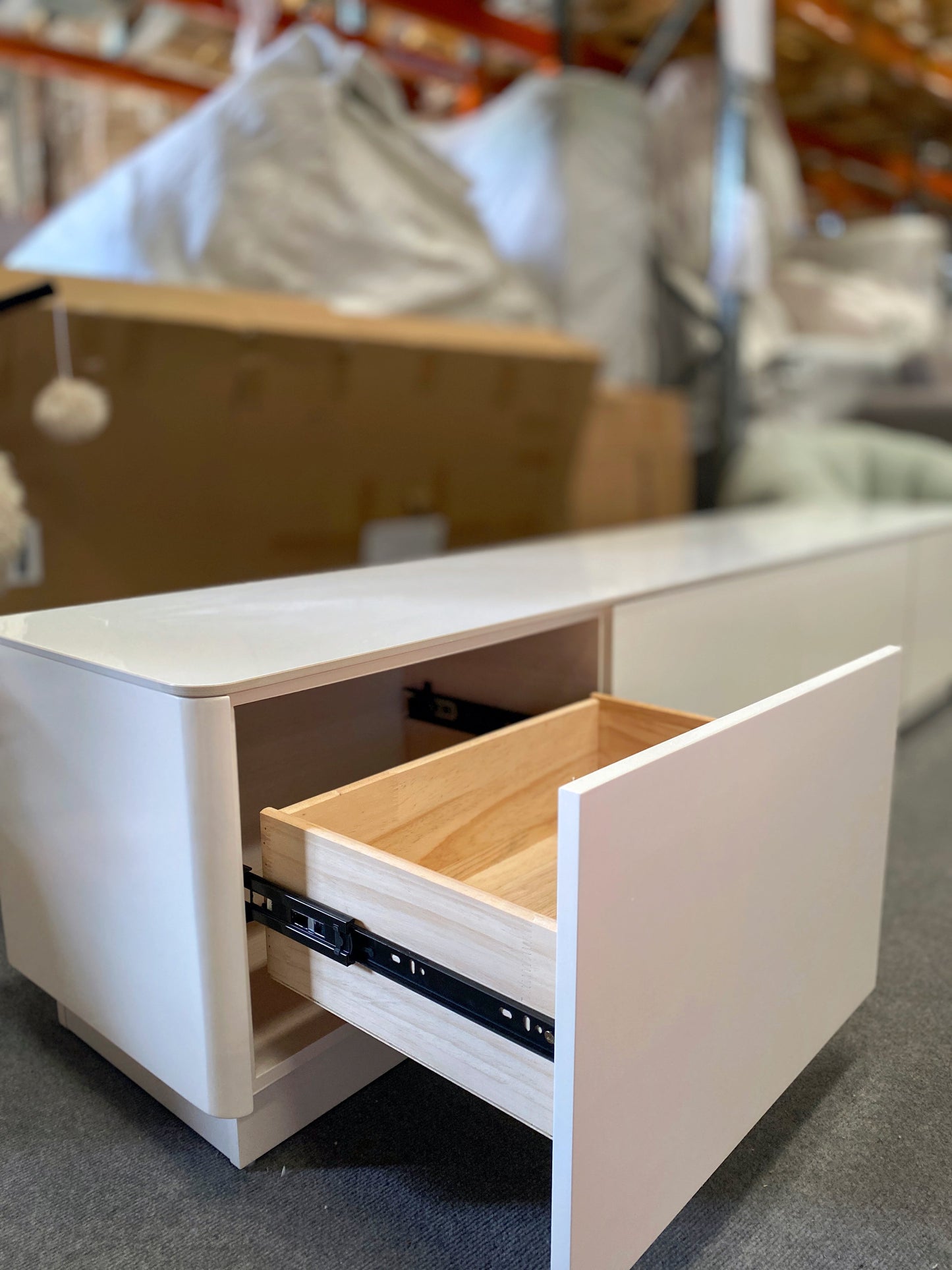 White Rock Panel Countertop/Solid Wood TV Cabinet
