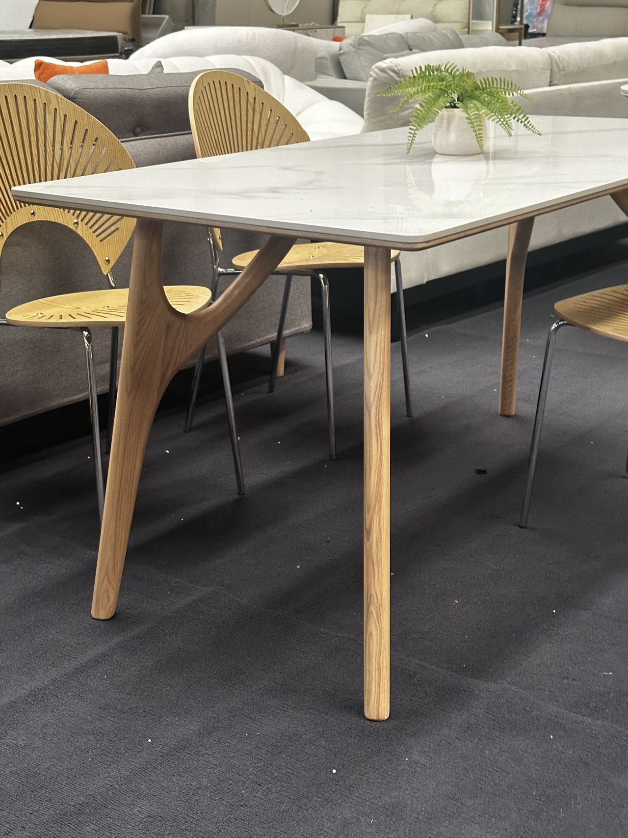Pre-sale Shiny Snowy Mountain White Rock Bird Dining Table/No Chairs