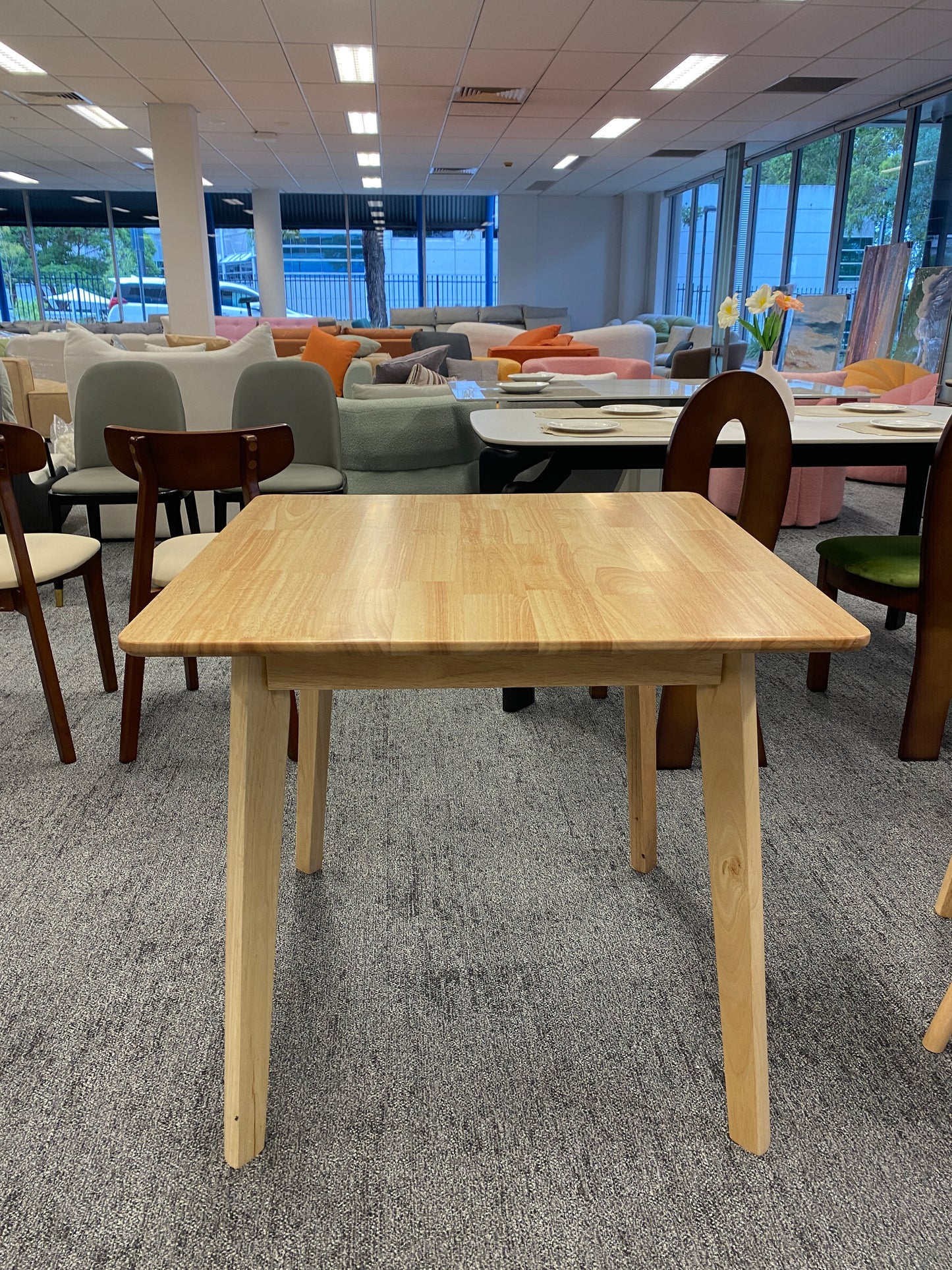 Natural Wood/Cross-Leg/Square Table