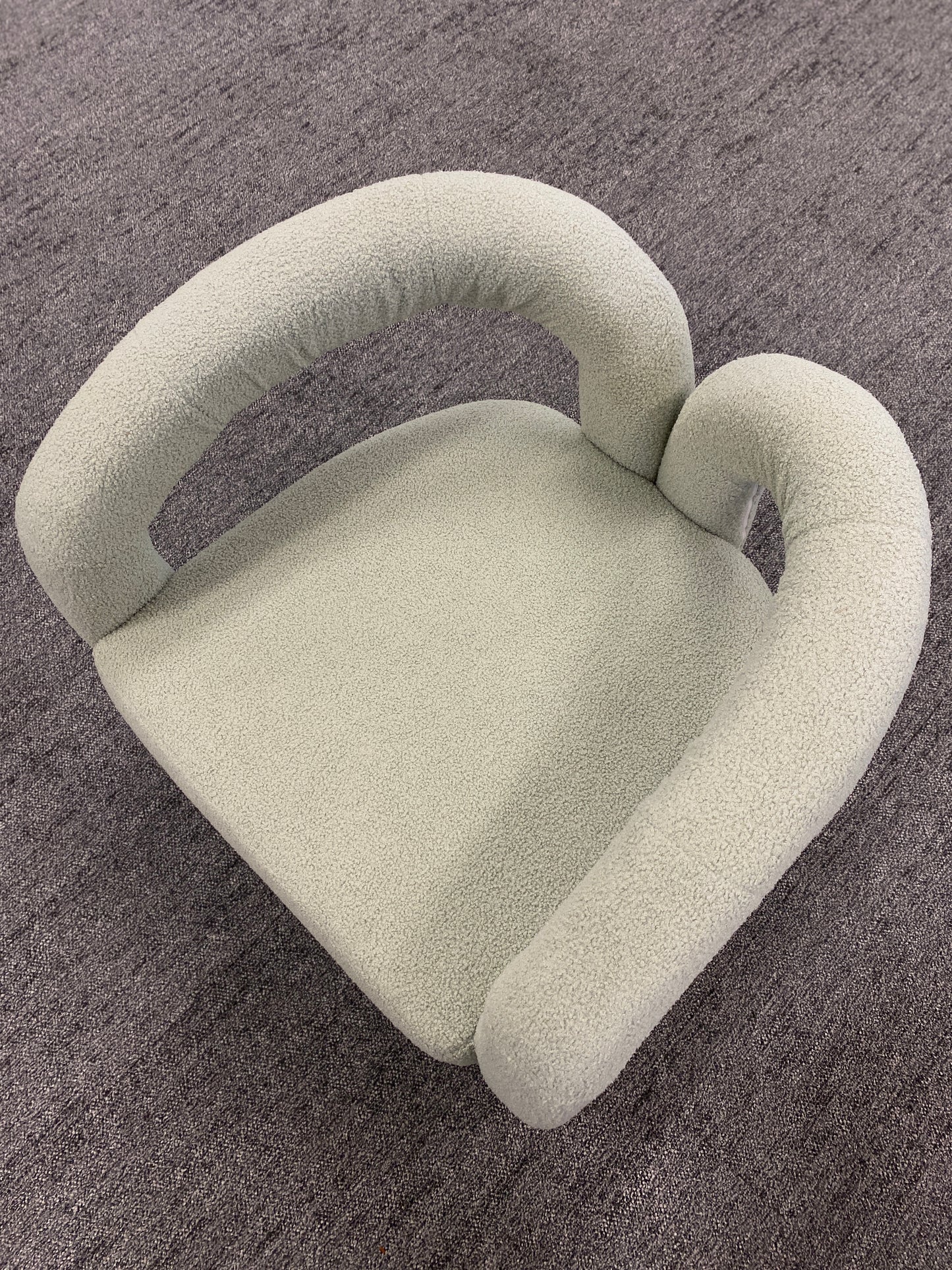Soft Curved Lounge Chair - Lamb Plush Fabric
