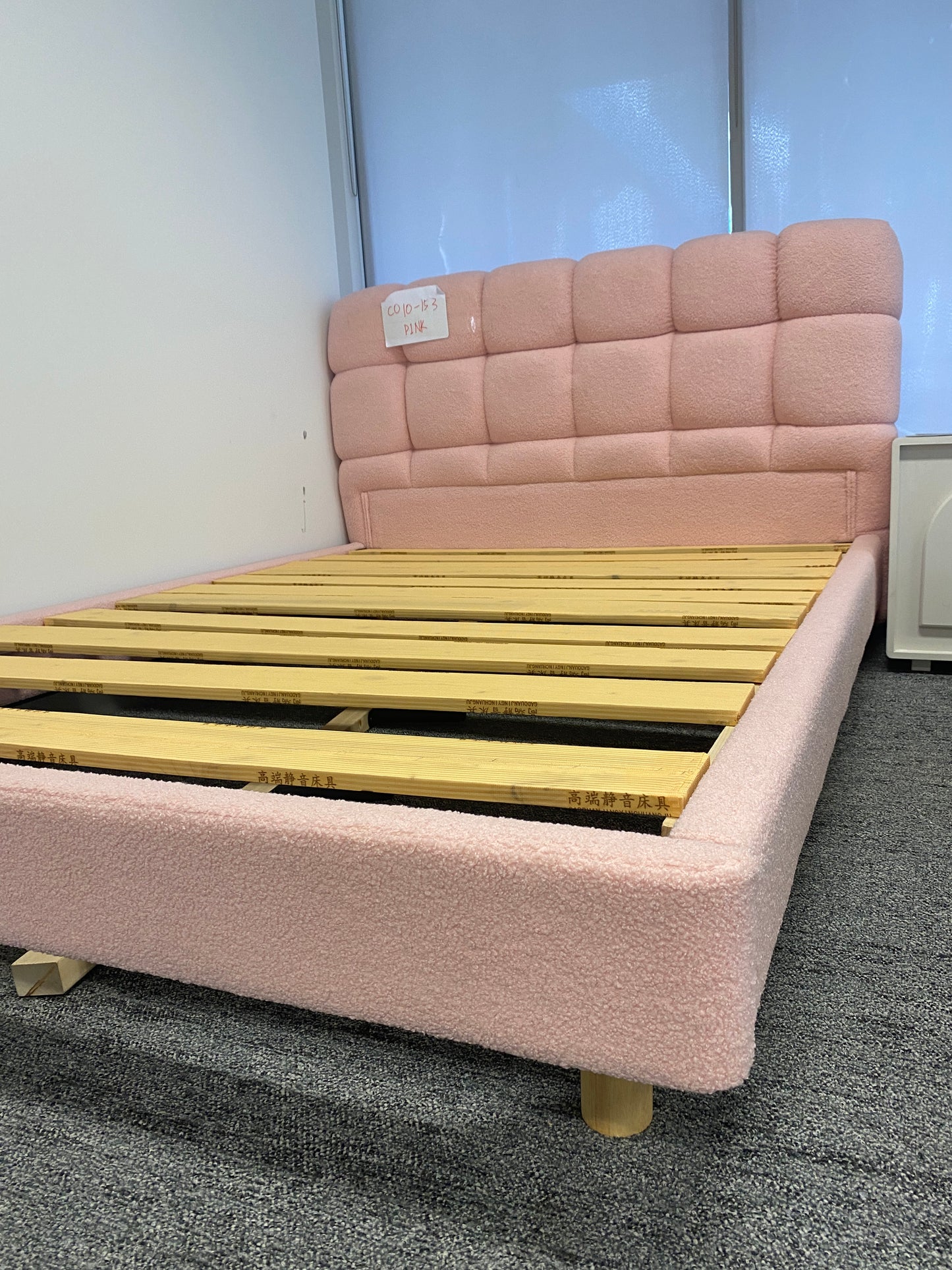 White/Pink/ Khaki/GreySolid Wood/Bed/7-Grid/153/183