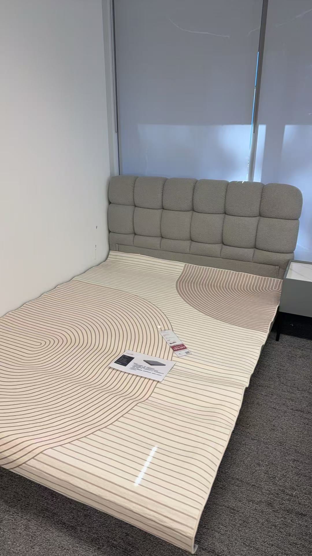 White/Pink/ Khaki/GreySolid Wood/Bed/7-Grid/153/183