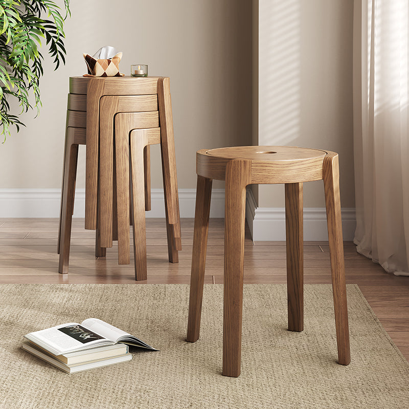 Pre Sale Walnut-Stained Ash Wood Stool
