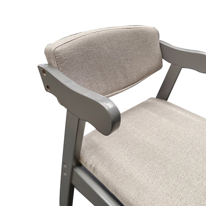 Grey/Solid Wood/Velvet Cushion/Cow Horn Chair