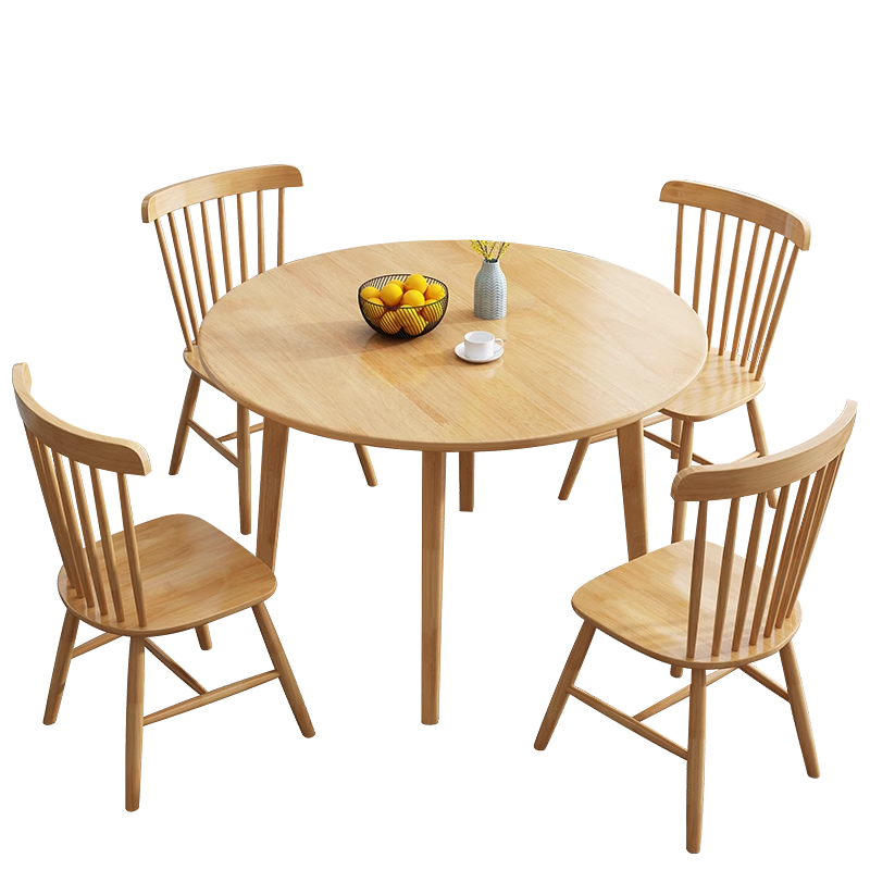 Natural Wood/Cross-Leg/Round Table