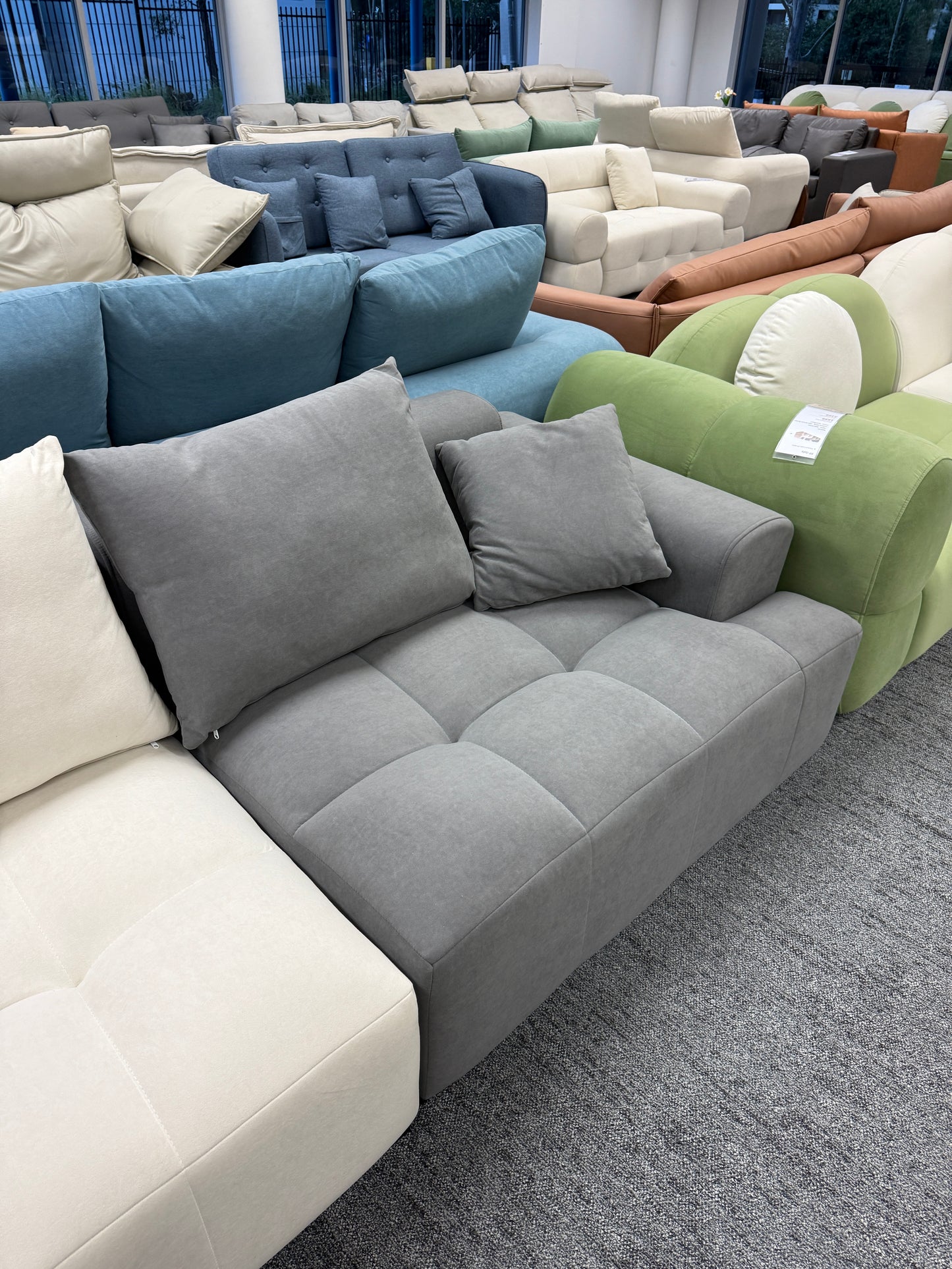 Suede Puff Sofa Three-seater Sofa/240
