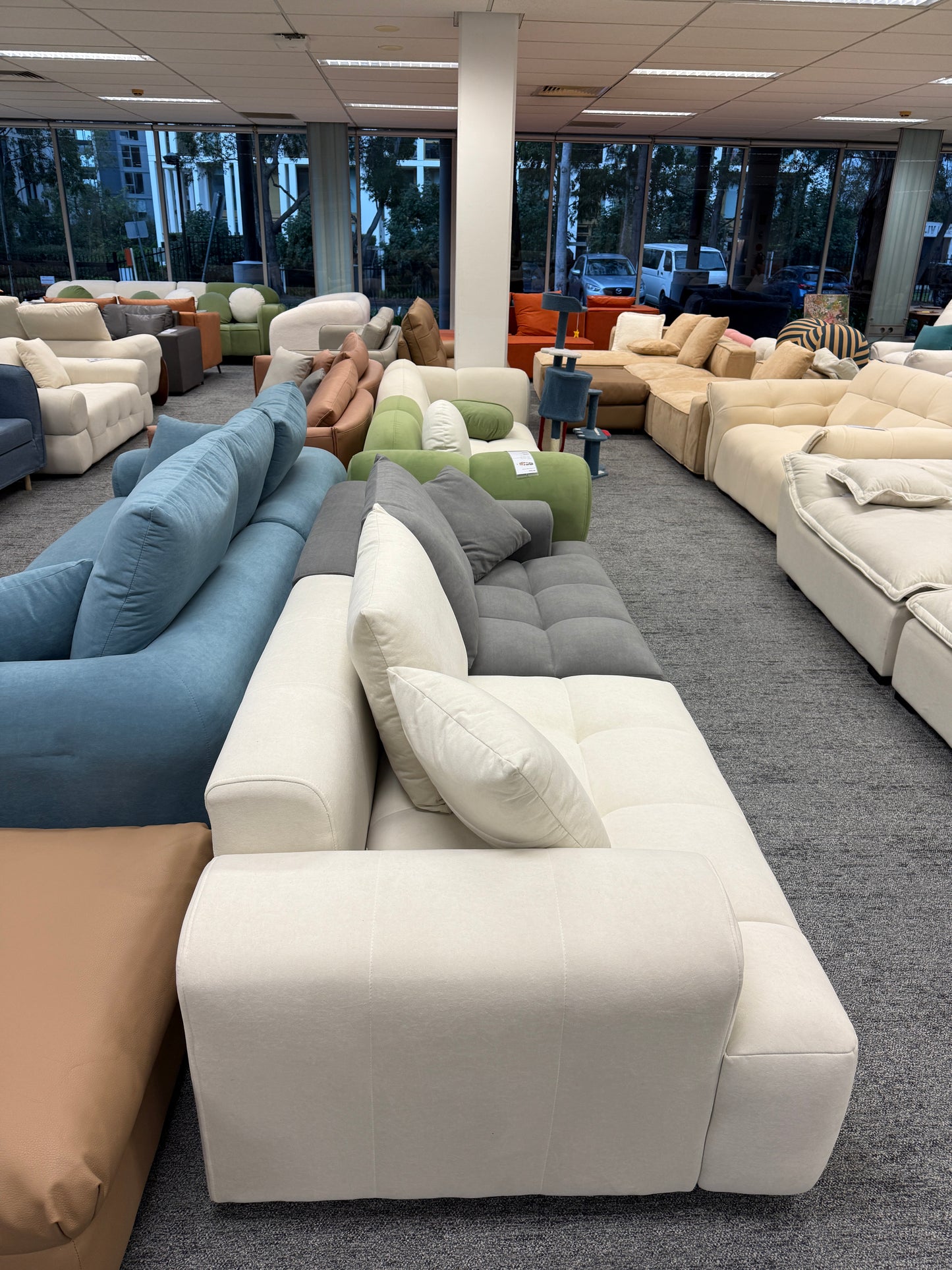 Suede Puff Sofa Three-seater Sofa/240