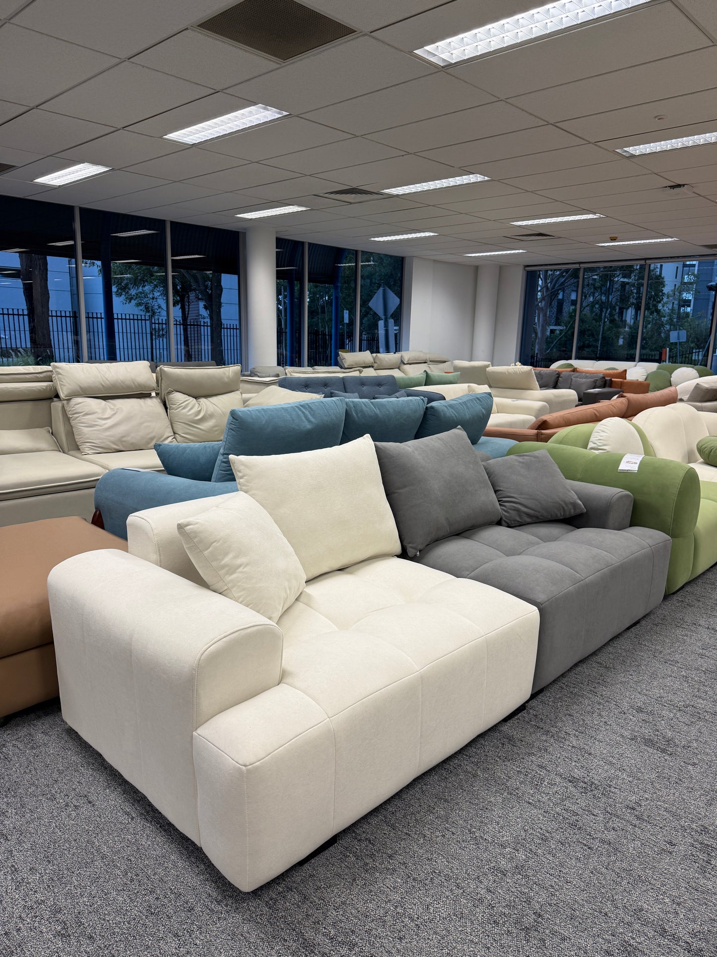 Suede Puff Sofa Three-seater Sofa/240