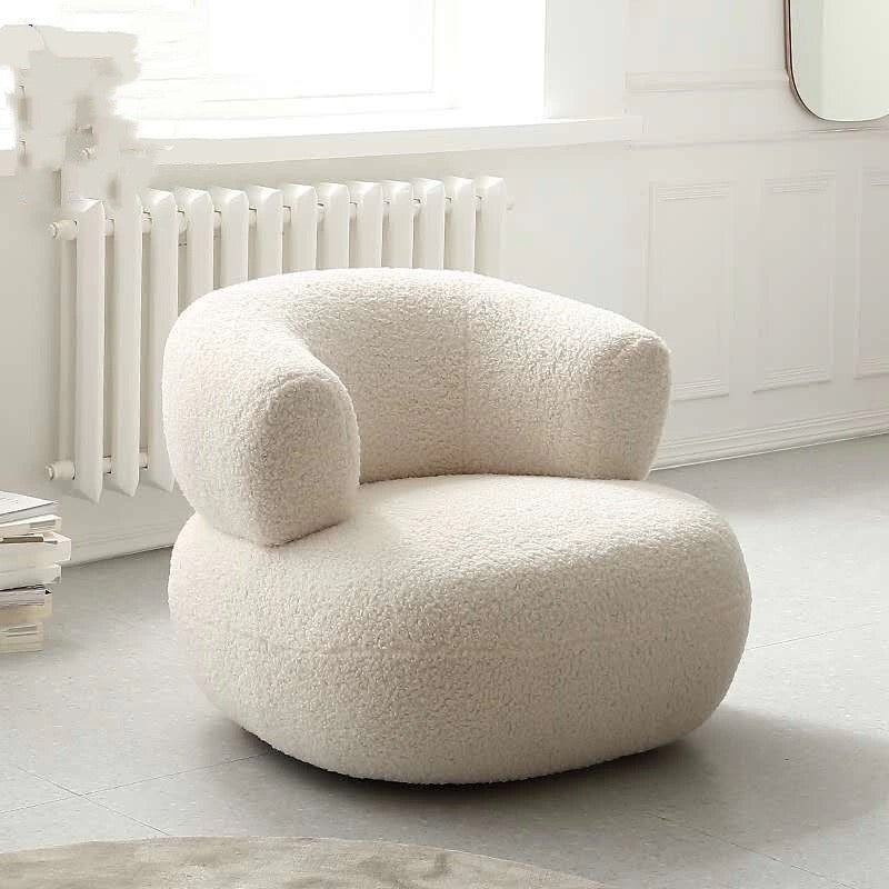 White/Green/Yellow/Pink/Grey Lamb Fleece/Casual Lounge Chair