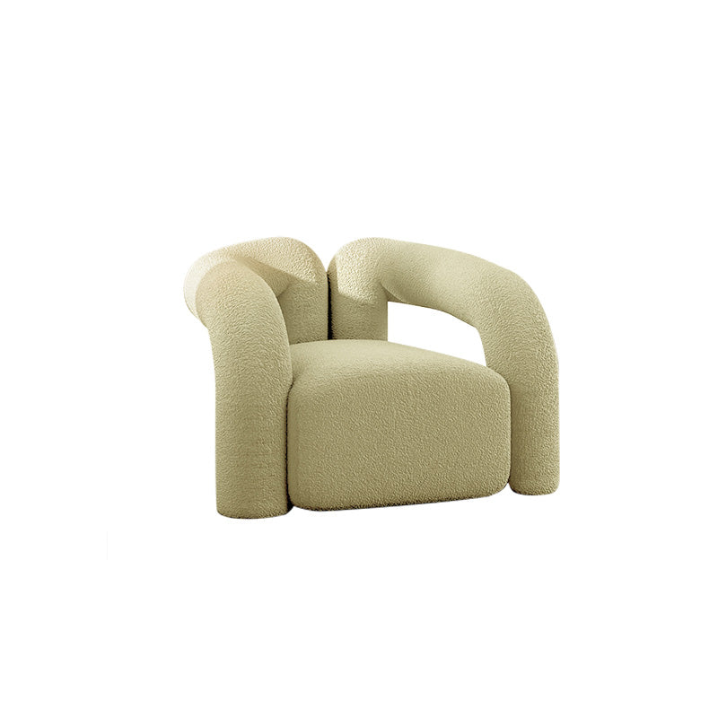 Soft Curved Lounge Chair - Lamb Plush Fabric