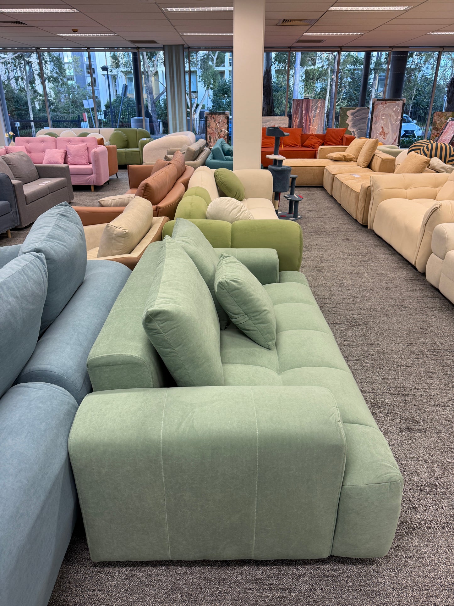Pre Sale Suede Puff Sofa Two-seater Sofa