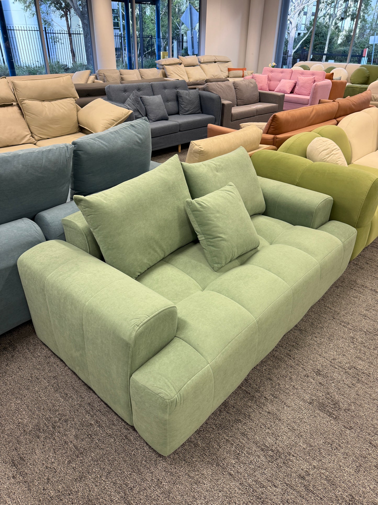 Pre Sale Suede Puff Sofa Two-seater Sofa
