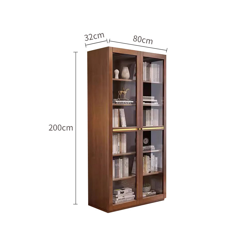 Wood Bookcase With Glass Door