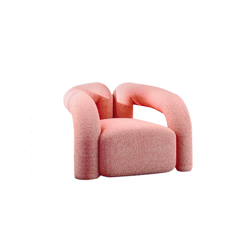 Soft Curved Lounge Chair - Lamb Plush Fabric