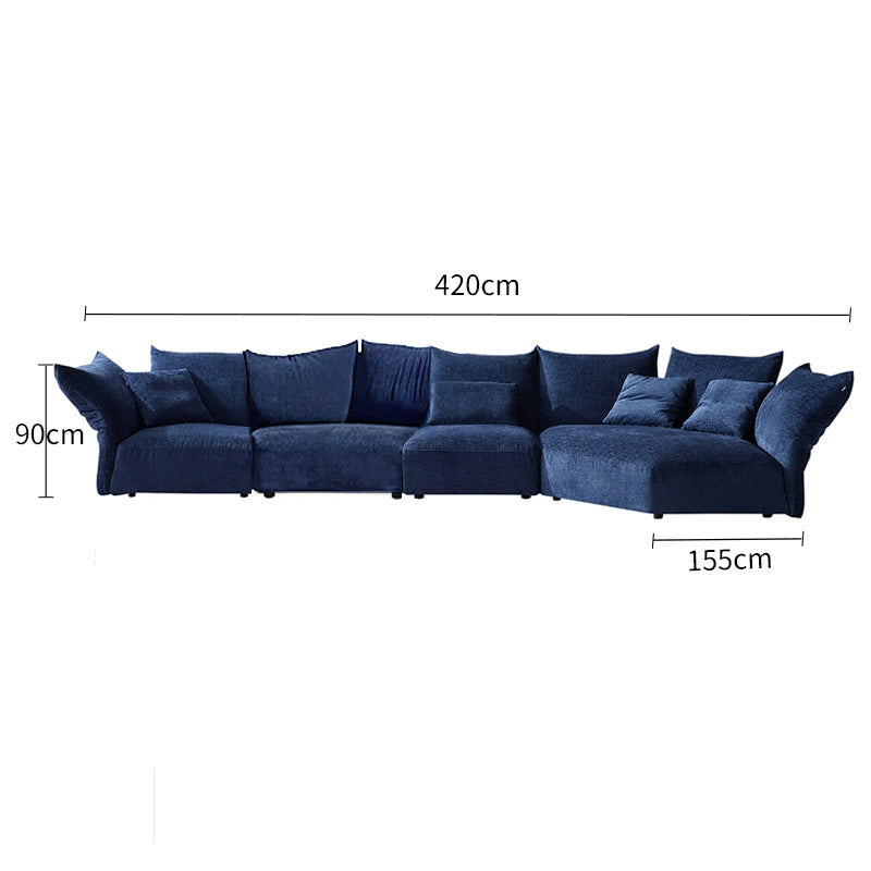Chenille Corner Sofa Modular Sofa Petal Corner Sofa
