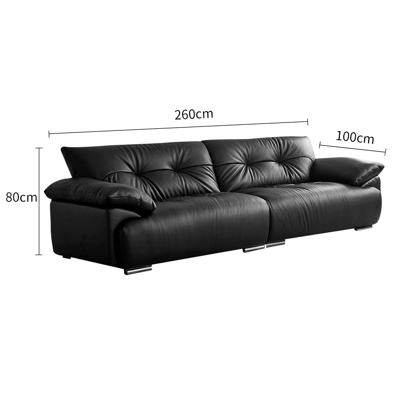 Genuine Leather Straight Sofa Floating Cloud-Style