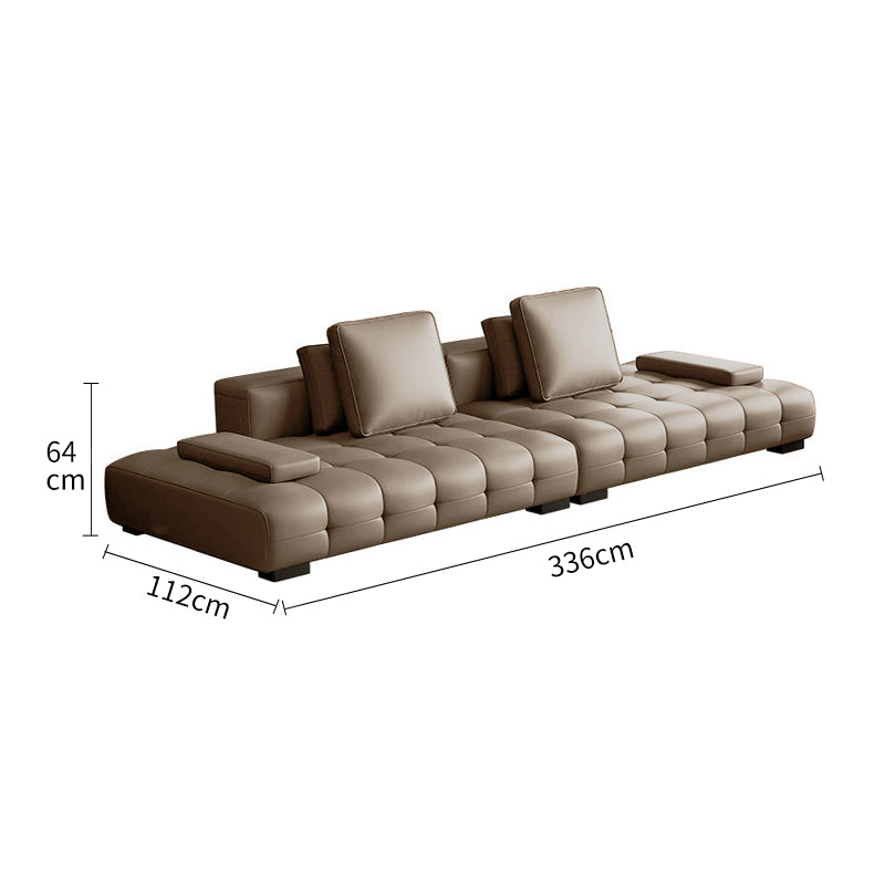 Genuine Leather Lawrence Sofa Khaki Brown