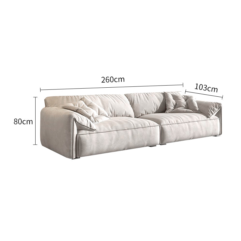 Light Beige Suede Fabric Elephant Ear Sofa