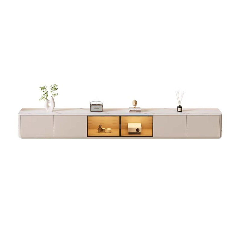 Cream White/Slate/Glass Door/TV Cabinet