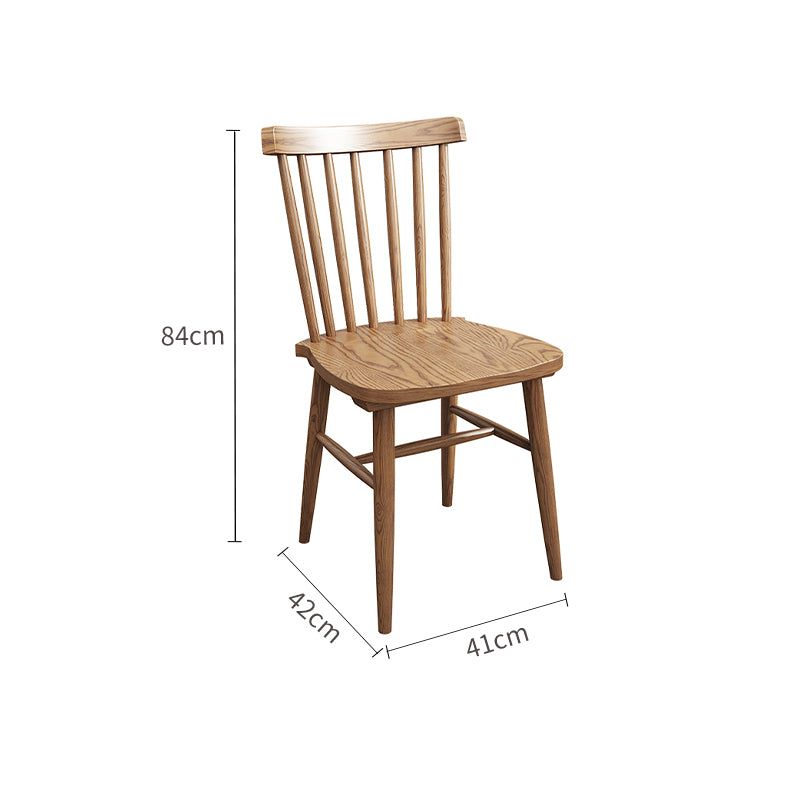 Walnut-Stained Ash Wood High-Back Chair