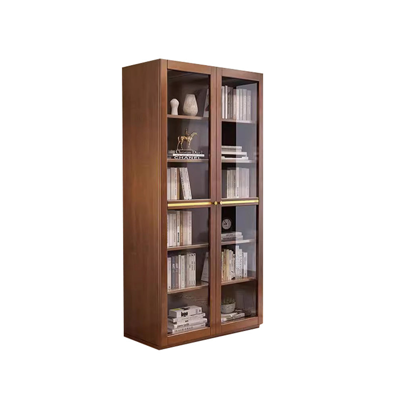 Wood Bookcase With Glass Door