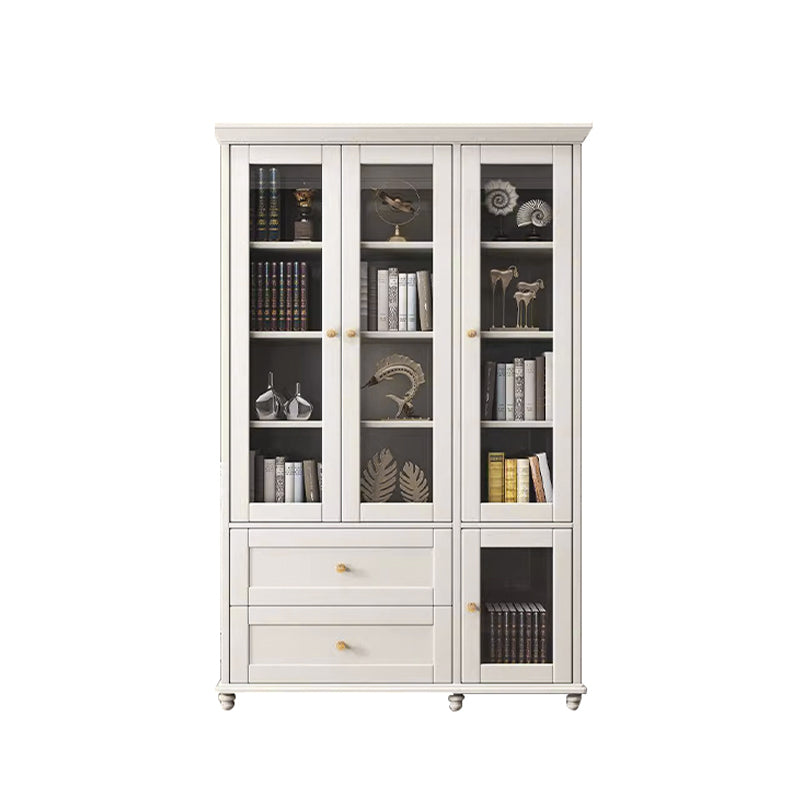 White Bookcase With Doors Modern Bookshelf