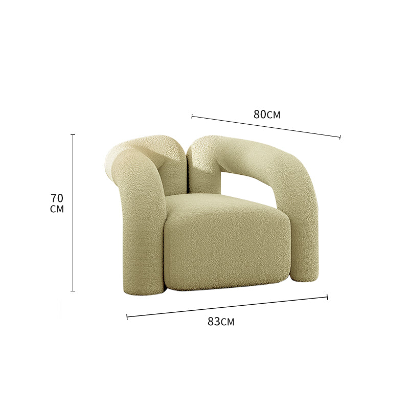 Soft Curved Lounge Chair - Lamb Plush Fabric