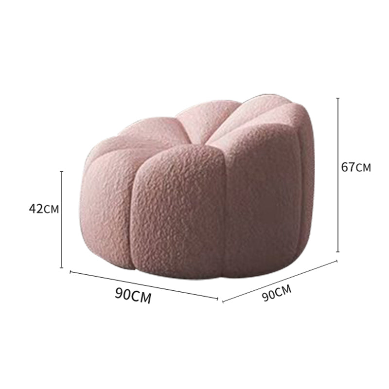 Small Casual Pumpkin Lounge Chair - Lamb Plush