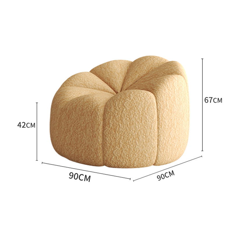 Small Casual Pumpkin Lounge Chair - Lamb Plush