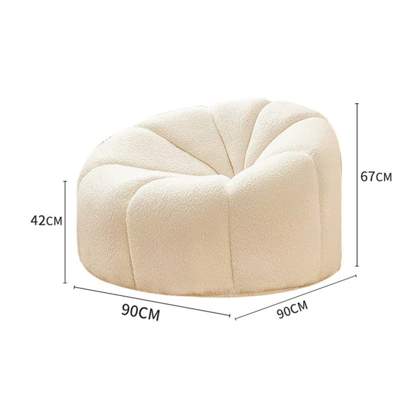 Small Casual Pumpkin Lounge Chair - Lamb Plush