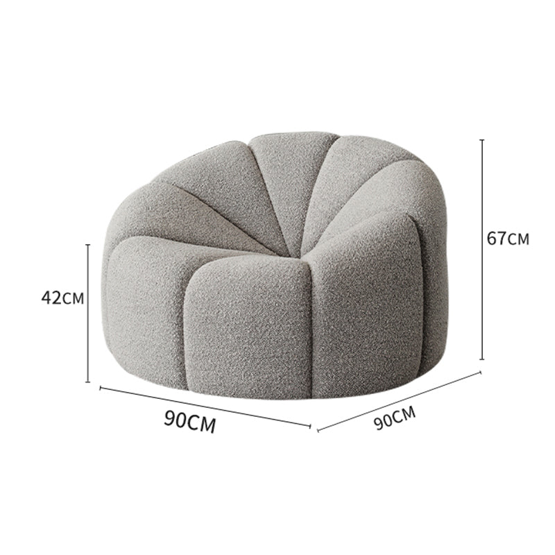 Small Casual Pumpkin Lounge Chair - Lamb Plush