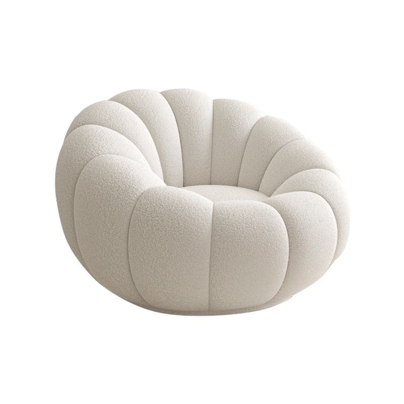 White Lamb Fleece/Casual Pumpkin Lounge Chair