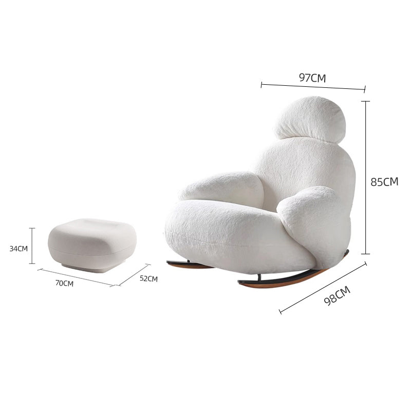 White Lounge Chair/Footrest
