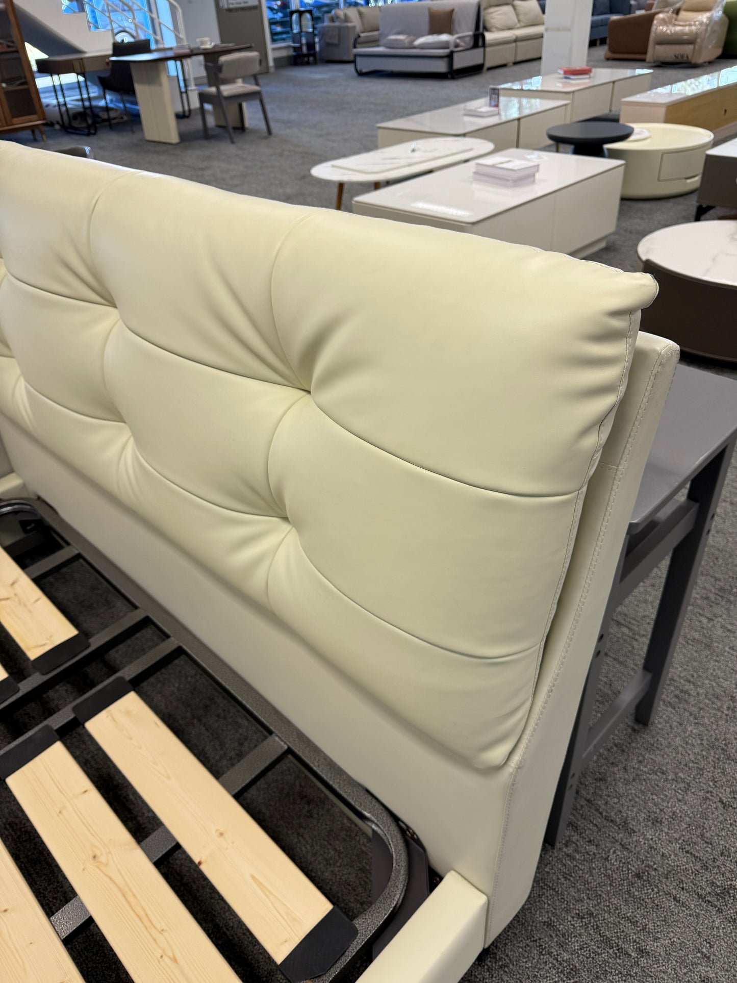 Eco Faux Leather Soft Bed/Beige/153