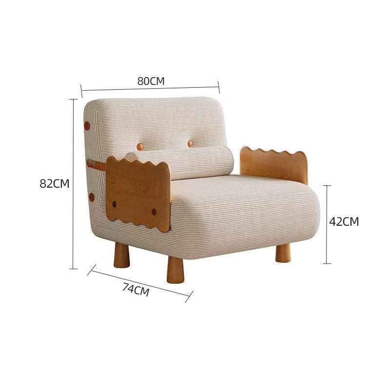 White/Wooden Frame/Lounge Chair