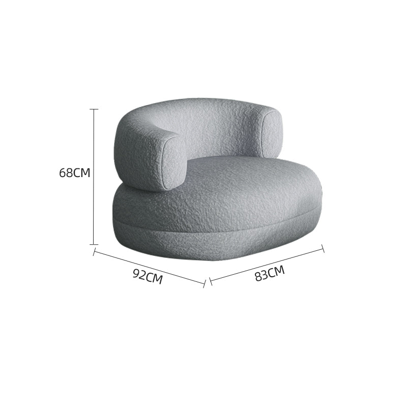Round Upholstered Lounge Chair - Lamb Fleece