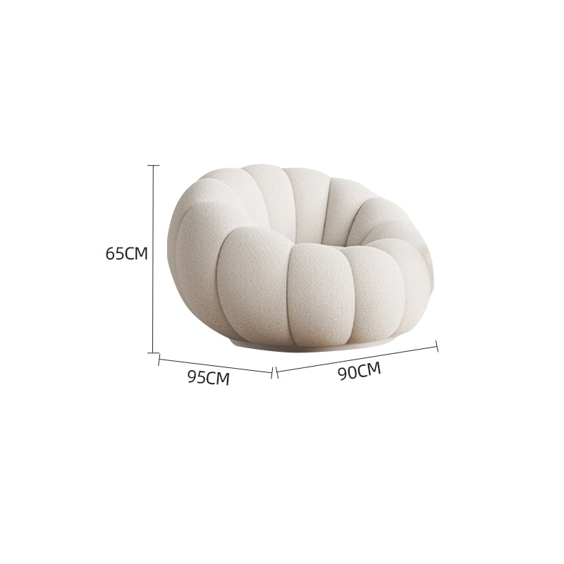 White Lamb Fleece/Casual Pumpkin Lounge Chair