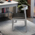 Grey Solid Wood/PU Cushion Horn Chair
