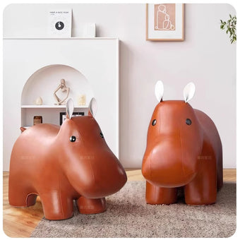 Animal Stool/Ornament Leather/Elephant/Orangutan/Giraffe/Hippo/Lion/Tiger Stool