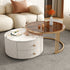 Pre Sale Circular Gray/White Cabinet/Rock Panel Countertop/Glass Iron Art/Small Coffee Table